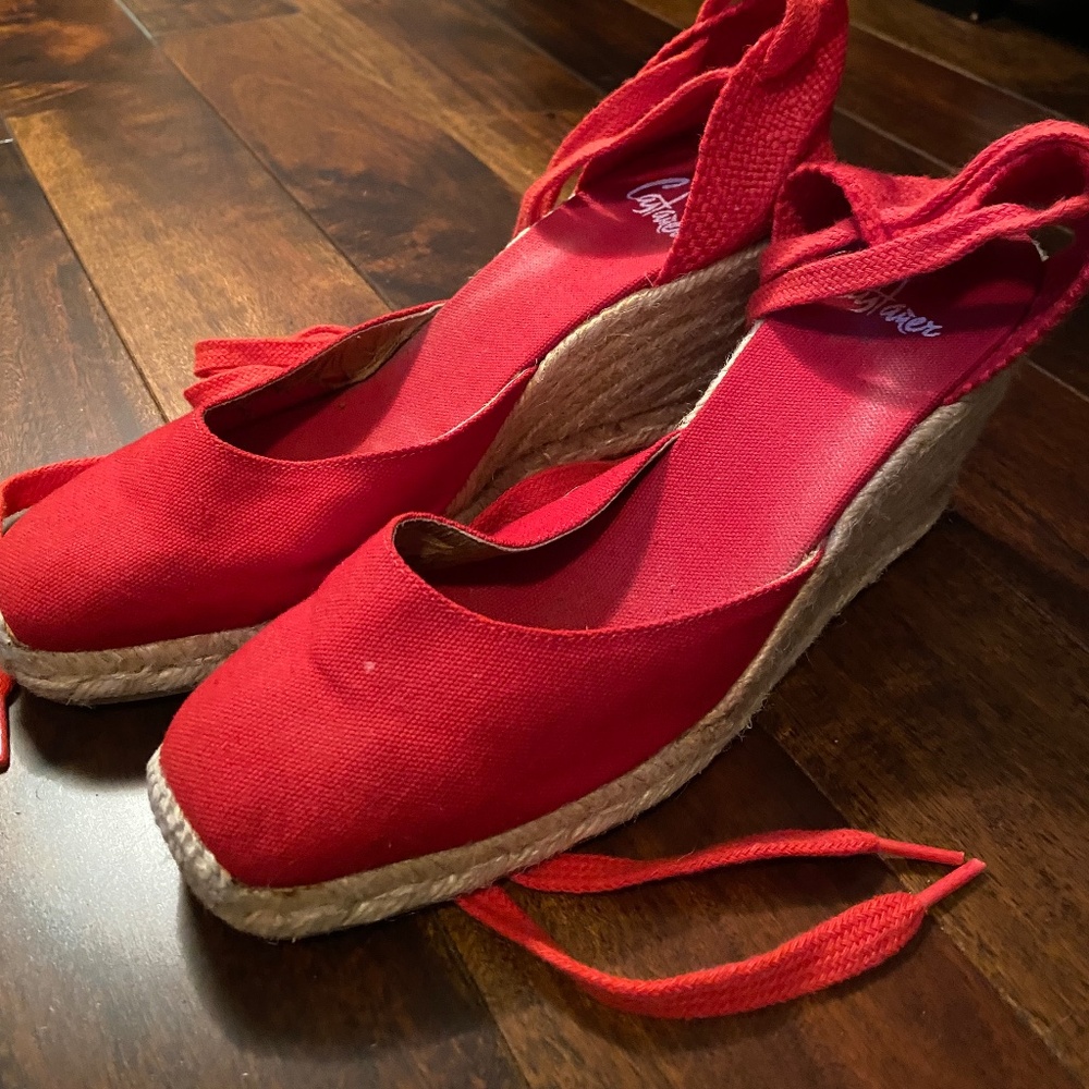 Chiara Espadrille in Canvas Rojo Carmín Castañer